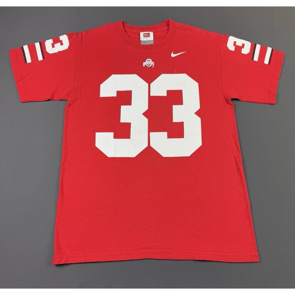 Rare Vintage 90s Nike Swoosh NCAA Ohio State Buckeye Football Shirt #33